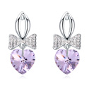 CRYSTALLIZED™ Element Crystal Earring with Zinc Alloy platinum plated Violet Sold By Pair