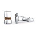 CRYSTALLIZED™ Cufflinks with Zinc Alloy Rectangle platinum plated Lt Smoked Topaz Sold By Pair