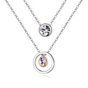Swarovski Kristall Halsketten, mit Zinklegierung, platiniert, 2 strängig, 1.2cm, verkauft per ca. 17-20 ZollInch Strang