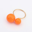 Zinklegering ringen, Zinc Alloy, met Hars, oranje, 3.4x2.2cm, Maat:8.5, Verkocht door PC