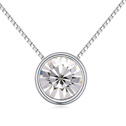 CRYSTALLIZED™ Element Crystal Necklace with Zinc Alloy with 5cm extender chain Flat Round platinum plated Crystal Sold Per Approx 15.5 Inch Strand