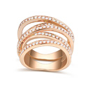 Austrian Crystal Finger Ring Zinc Alloy with Austrian Crystal real gold plated multi-strand 1.8cm US Ring .5 Sold By PC
