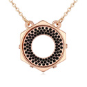 Austrian Crystal Necklace Zinc Alloy with Austrian Crystal with 6cm extender chain Hexagon real rose gold plated black Sold Per Approx 15.5 Inch Strand