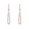 Austrian Crystal Earring Zinc Alloy with Austrian Crystal real rose gold plated clear Sold By Pair