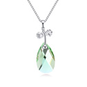 CRYSTALLIZED™ Element Crystal Necklace with Zinc Alloy with 6cm extender chain Teardrop platinum plated olive green Inner Approx Sold Per Approx 15.5 Inch Strand