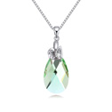 CRYSTALLIZED™ Element Crystal Necklace with Zinc Alloy with 6cm extender chain Swan platinum plated olive green Sold Per Approx 15.5 Inch Strand
