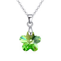 CRYSTALLIZED™ Element Crystal Necklace with Zinc Alloy with 6cm extender chain Flower platinum plated Crystal Green Sold Per Approx 15.5 Inch Strand