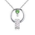 Austrian Crystal Necklace Zinc Alloy with Austrian Crystal with 5cm extender chain platinum plated green Sold Per Approx 15.5 Inch Strand