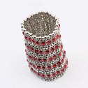 Bracelete de strass, liga de zinco, cromado de cor platina, com strass, vermelho, 75x95mm, comprimento Aprox 9 inchaltura, vendido por PC