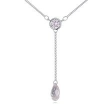 CRYSTALLIZED™ Element Crystal Necklace Zinc Alloy with Cubic Zirconia & CRYSTALLIZED™ with 5cm extender chain platinum plated lead & cadmium free Sold Per Approx 15.75 Inch Strand