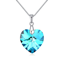 CRYSTALLIZED™ Prvek Krystal náhrdelník, s Slitina, s 5cm extender řetězce, Srdce, 40cm, Prodáno za Cca 15.75 inch Strand