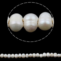 Bulvių išauginti gėlavandenių perlų karoliukai, Gėlo vandens perlų, Bulvė, natūralus, baltas, 7-8mm, Skylė:Apytiksliai 1.8mm, Parduota už Apytiksliai 14.2 Inch Strand