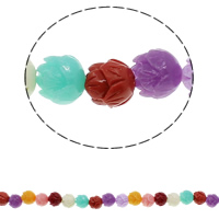 Synthetic Coral Beads Flower layered mixed colors Approx 1mm Length Approx 14.5 Inch Approx Approx Sold By Bag