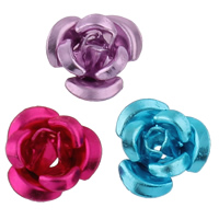 Aluminum Flower Beads painted mixed colors nickel lead & cadmium free Approx 1mm Sold By Bag