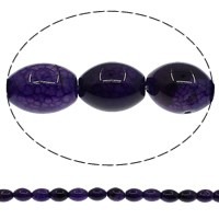 Natural Crackle akaatti helmiä, Soikea, violetti, 12x16mm, Reikä:N. 1mm, Pituus N. 15 tuuma, 10säikeet/erä, N. 25PC/Strand, Myymät erä