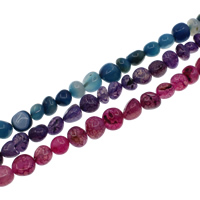 Perles agates, Agate, pepite, différents matériaux pour le choix, 12-15mm, Trou:Environ 1mm, Longueur Environ 15.3 pouce, 10Strandstoron/lot, Environ 29PC/brin, Vendu par lot