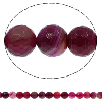 Natürliche Rosa Achat Perlen, rund, verschiedene Größen vorhanden & facettierte, Bohrung:ca. 1mm, Länge ca. 15 ZollInch, verkauft von Menge
