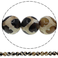 Prirodni Tibetanski Agate Dzi perle, Tibetanski ahat, Krug, različite veličine za izbor, Rupa:Približno 1mm, Dužina Približno 15 inčni, Prodano By Lot