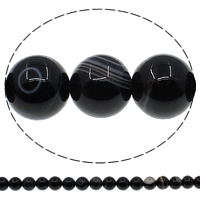 Naturlig sort agat perler, Sort Agate, Runde, forskellig størrelse for valg, Hole:Ca. 1mm, Længde Ca. 15 inch, Solgt af Lot