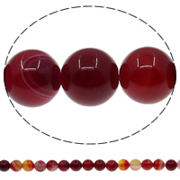 Naturlig röd agat pärlor, Red Agate, Rund, 6mm, Hål:Ca 1mm, Ca 63PC/Strand, Såld Per Ca 15 inch Strand