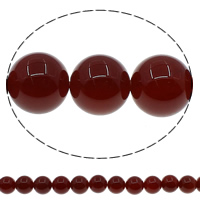 Prirodni Red ahat perle, Red Agate, Krug, različite veličine za izbor, ocjena, Rupa:Približno 1mm, Dužina Približno 15 inčni, Prodano By Lot