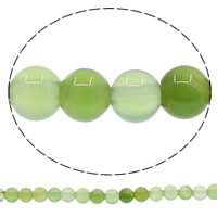 Perline in agata verde naturale, Cerchio, 4mm, Foro:Appross. 1mm, Lunghezza Appross. 15 pollice, 10Strandstrefolo/lotto, Appross. 93PC/filo, Venduto da lotto