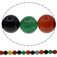 Prirodni Rainbow ahat perle, Rainbow Agate, Krug, različite veličine za izbor, Rupa:Približno 1mm, Dužina Približno 15 inčni, Prodano By Lot