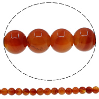 Naturlig röd agat pärlor, Red Agate, Rund, olika storlek för val, Hål:Ca 1mm, Längd Ca 15 inch, Säljs av Lot