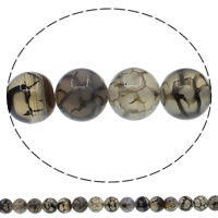 Naturlig Drage Veins Agate perler, Runde, forskellig størrelse for valg, Hole:Ca. 1mm, Længde Ca. 15 inch, Solgt af Lot
