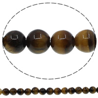 Tiger Eye perle, Krug, različite veličine za izbor, Rupa:Približno 1mm, Dužina Približno 15 inčni, Prodano By Lot