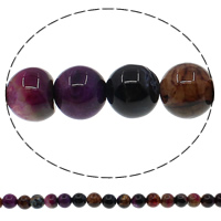Natural Crackle akaatti helmiä, Pyöreä, monivärinen, 6mm, Reikä:N. 1mm, Pituus N. 15 tuuma, 10säikeet/erä, N. 63PC/Strand, Myymät erä