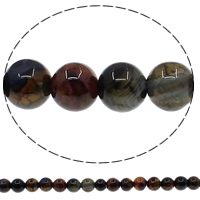 Perle Agate naturelle Crackle, Agate fissure, Rond, multicolore, 6mm, Trou:Environ 1mm, Longueur Environ 15 pouce, 10Strandstoron/lot, Environ 63PC/brin, Vendu par lot