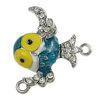 Zinc Alloy Magnetic Clasp Bird platinum color plated enamel & with rhinestone & single-strand nickel lead & cadmium free Approx 2mm Sold By Lot