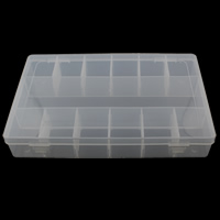 Plastic Kralen Container, Rechthoek, wit, 275x175x46mm, Verkocht door PC