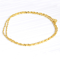 Brass Chain Necklace 18K gold plated nickel lead & cadmium free 2mm Length Approx 17.7 Inch Sold By Lot