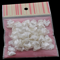 ABS πλαστικό μαργαριτάρι Κρεμαστό κόσμημα, Φύλλο, λευκό, 15x15x6mm, 100x170mm, Τρύπα:Περίπου 0.5mm, 100PCs/τσάντα, Sold Με τσάντα