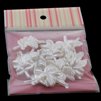 ABS plast pärla Hänge, Leaf, vit, 25x41x8mm, 100x170mm, Hål:Ca 1mm, 15PC/Bag, Säljs av Bag