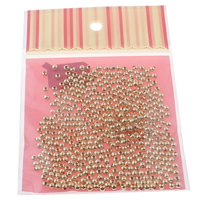 Jern smykker perler, Runde, guldfarve belagt, 4mm, 100x170mm, Hole:Ca. 1mm, 500pc'er/Bag, Solgt af Bag