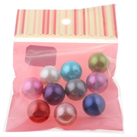 ABS műanyag gyöngyök, Kerek, utánzás gyöngy, kevert színek, 20mm, 100x170mm, Lyuk:Kb 2.5mm, 10PC-k/Bag, Által értékesített Bag