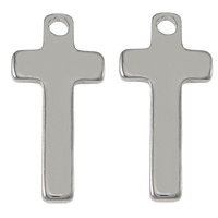 Nehrđajućeg čelika križa Privjesci, Nehrđajući čelik, izvorna boja, 9x19x1.50mm, Rupa:Približno 1.5mm, 500računala/Lot, Prodano By Lot