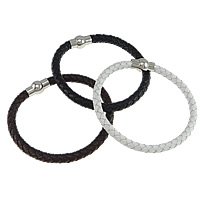 Cowhide Bracelet brass magnetic clasp platinum color plated nickel lead & cadmium free 6mm Inner Approx Length Approx 8.5 Inch Sold By Lot