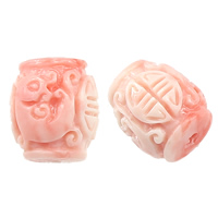 Giant Clam Beads Fluted Giant Column Carved pink Approx 1mm Sold By Lot