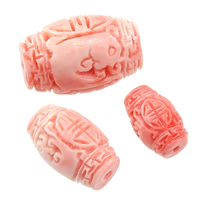 Giant Clam Beads Fluted Giant Oval Carved pink Sold By Lot