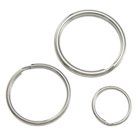 Rostfritt stål Split ring, ROSTFRITT STÅL, Donut, olika storlek för val, ursprungliga färgen, Säljs av Lot