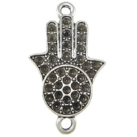 Zinc Alloy Connector Setting Hamsa antique silver color plated Jewish  Jewelry & Islamic jewelry & 1/1 loop nickel lead & cadmium free Approx 2mm Inner Approx 1.5mm Sold By Lot