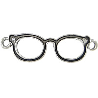 Zinc Alloy Connector Setting Glasses antique silver color plated 1/1 loop nickel lead & cadmium free Approx 2mm Sold By Lot