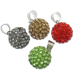 Rhinestone Pendant Rhinestone Clay Pave with Brass Round with 55 pcs rhinestone mixed colors Sold By Lot