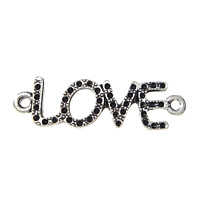 Zinc Alloy Connector Setting word love antique silver color plated 1/1 loop nickel lead & cadmium free Approx 2mm Inner Approx 1mm Sold By Lot