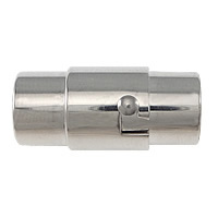Fecho magnético de aço inoxidável, Aço inoxidável 304, Tubo, cor original, 18x8x9mm, Buraco:Aprox 6mm, 50PCs/Lot, vendido por Lot