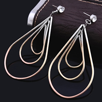 Gets® Jewelry Earring Brass stainless steel post pin Teardrop plated with rhinestone nickel lead & cadmium free Sold By Pair